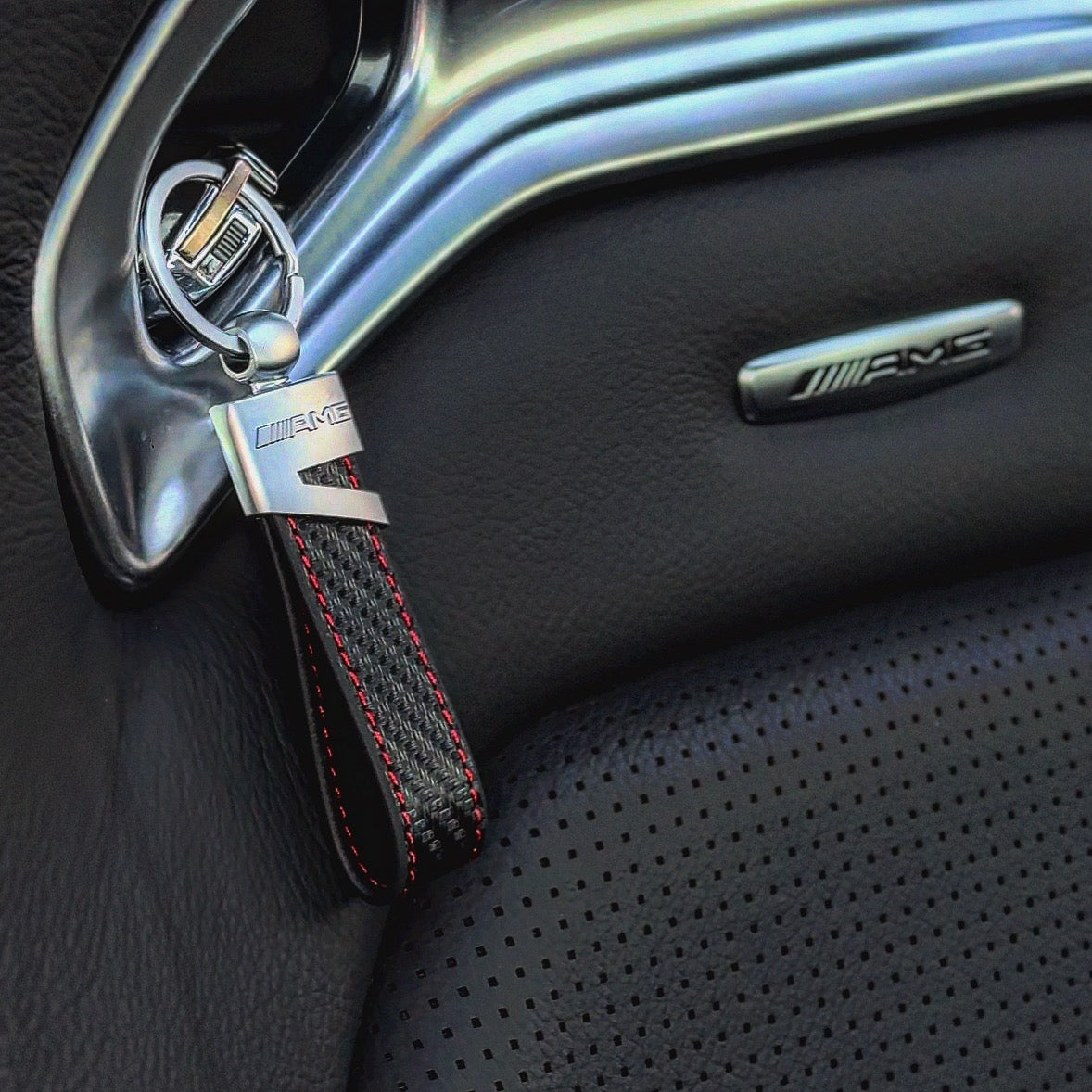 Amg carbon fiber keychain